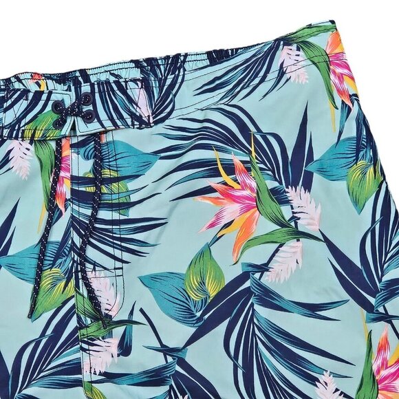 [g] George Green Tropical Print Swim Trunks Size XL (40-42) Cargo Pocket Elastic - Picture 4 of 8
